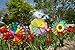 Dreamline Product Garden Pinwheel 3 Pack Made of Durable 100% Weatherproof Nylon and Fiberglass | Rainbow Colored Spinner for Gardens Dance in The slightest of breezes.