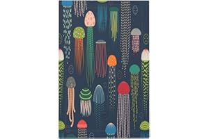 YAMXBFA Colorful Jellyfish Sea Jellies Ocean Navy Blue 1 Gang No Device Artistic Light Switch Cover Plate Decorative Single Blank Electrical Wall Plate Switchplate Faceplate for Nursery Kids Room Decor