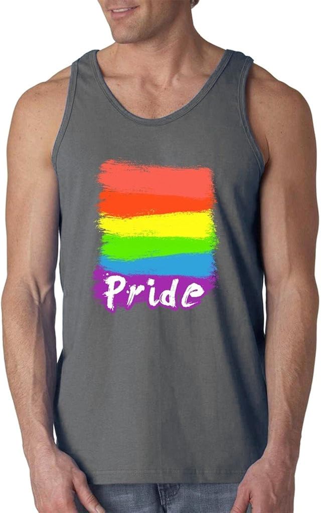 shop4ever Pride Neon Rainbow Men's Tank Top Gay Equal