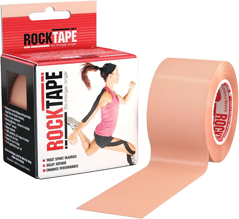 RockTape Unisex Kinesiology Tape Beige 5cm Wide Uncut Roll UK