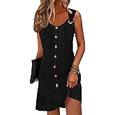 ETCYY Sun Dresses for Women 2026 Vacation Beach Swimsuit Coverups Sundresses Button Down Sleeveless Summer Dress