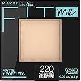 Maybelline New York Matte + Poreless Pressed Face Powder Makeup, Natural Beige, 8.5 Grams