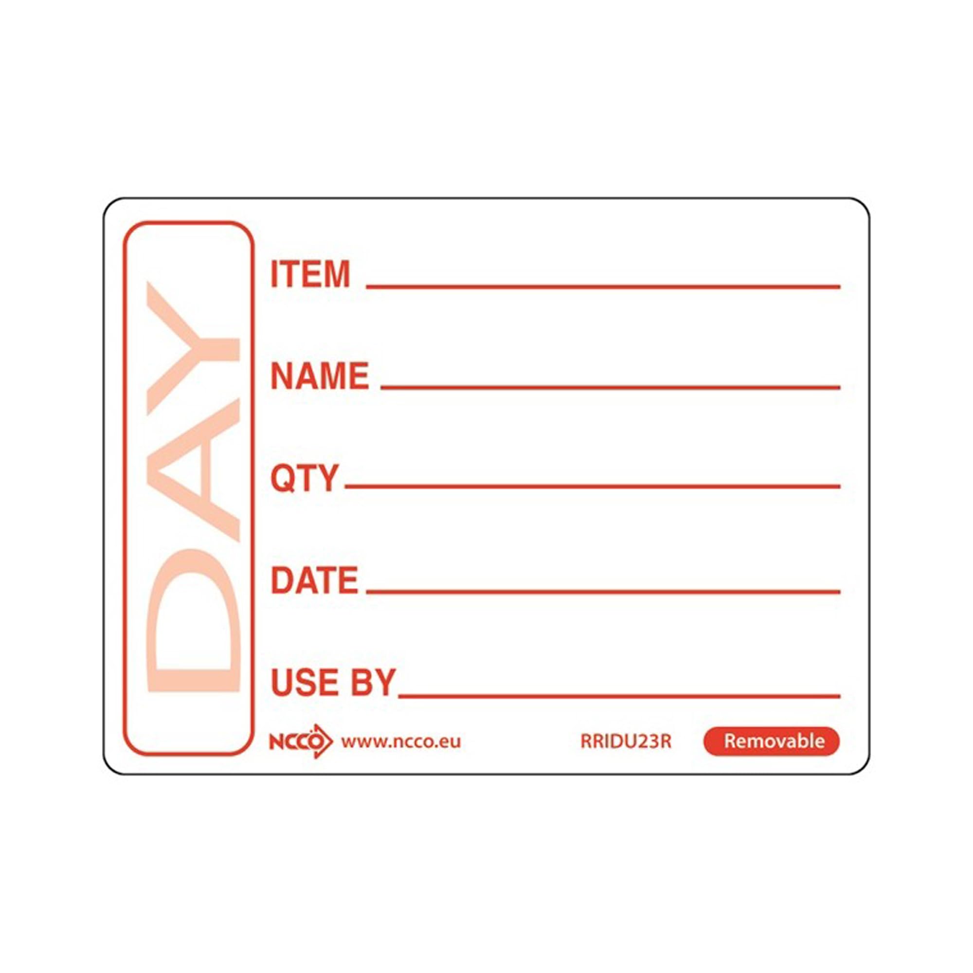 Genware NEV-RRIDU23R Label, 50 mm x 65 mm, Removable, Red (Pack of 500)