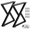 Metal Table Legs 28 Inch Desk Legs Heavy Duty Industrial Black Table Legs Z Shape Table Legs DIY Table Legs,Furniture Legs(H28”xW24”,Set of 2)