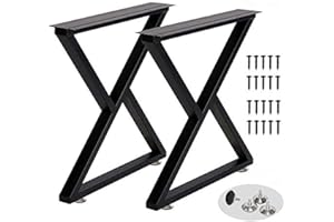 TIEOU Metal Table Legs 28 Inch Desk Legs Heavy Duty Industrial Black Table Legs Z Shape Table Legs DIY Table Legs,Furniture Legs(H28”xW24”,Set of 2)