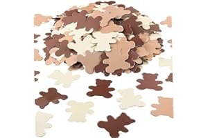Brown, 500 Pieces Bear Confetti Baby Shower Cream Brown Sprinkles Bear Table for Boys Girls Table Decorations (1.2 Inch)