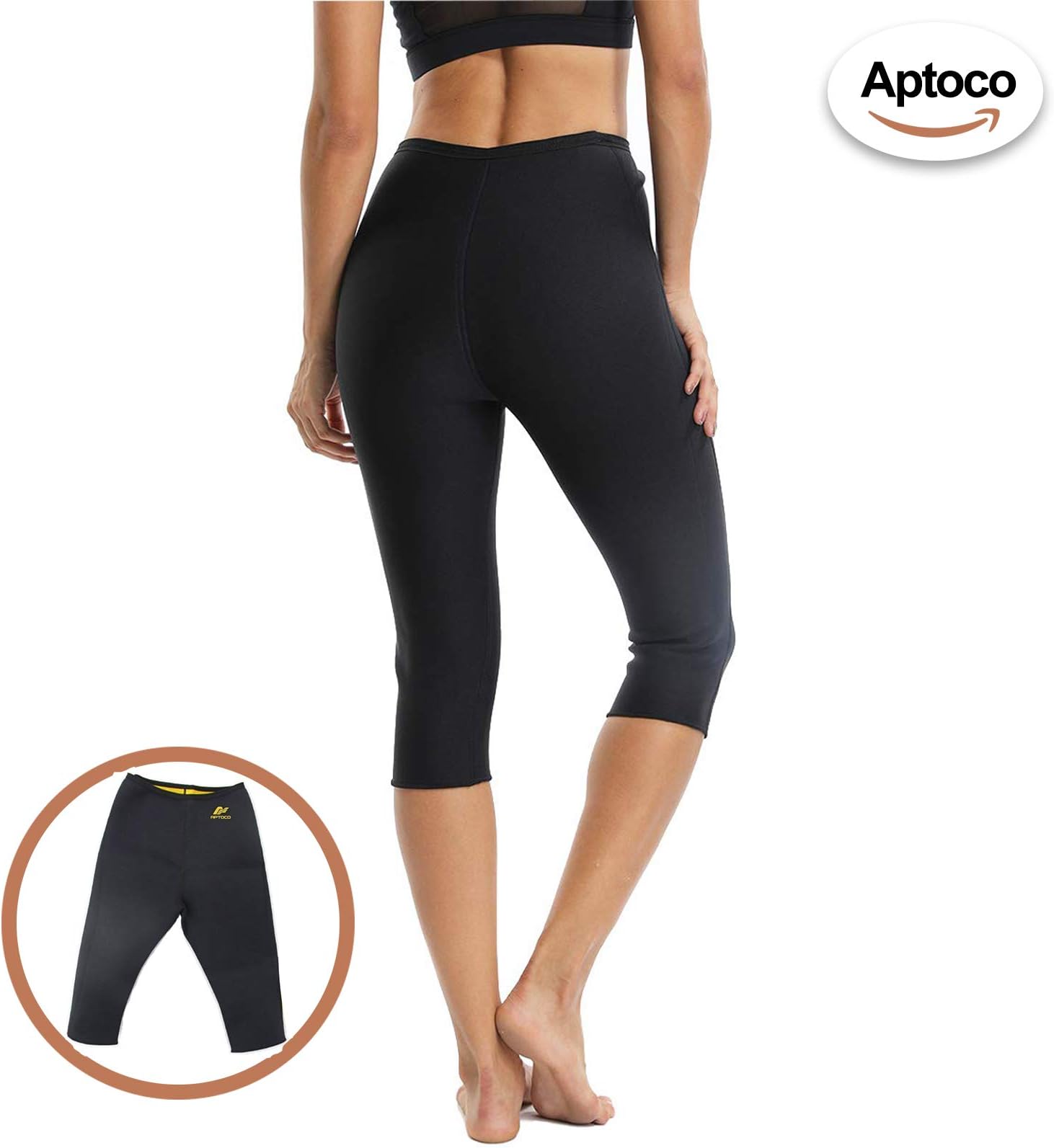 Sports Pants Yoga Thermo Pants,Leggings,Tights,Shaper Sweat Pants Womens Slimming Pant Hot Thermo Sweat Neoprene Body Shapers Belt Waist Cincher Girdle (L)