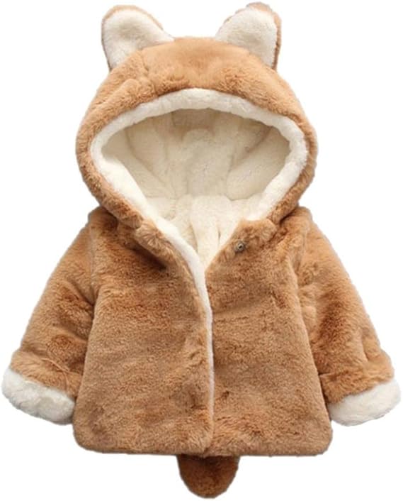 Amazon Co Jp ベビー 可愛い コート 子供服 厚手 ジャケット フード付き 暖かい アウターウェア 防寒 女の子 男の子 秋冬 モコモコ ふわふわ 暖かい 赤ちゃん服 カジュアル プレゼント グレー カーキ ピンク 服 ファッション小物