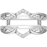 Blongme Infinity Ring Enhancer Guard for Engagement Rings 925 Sterling Silver Eternity Ring Wrap Cz Wedding Bands for Women Size 5-10