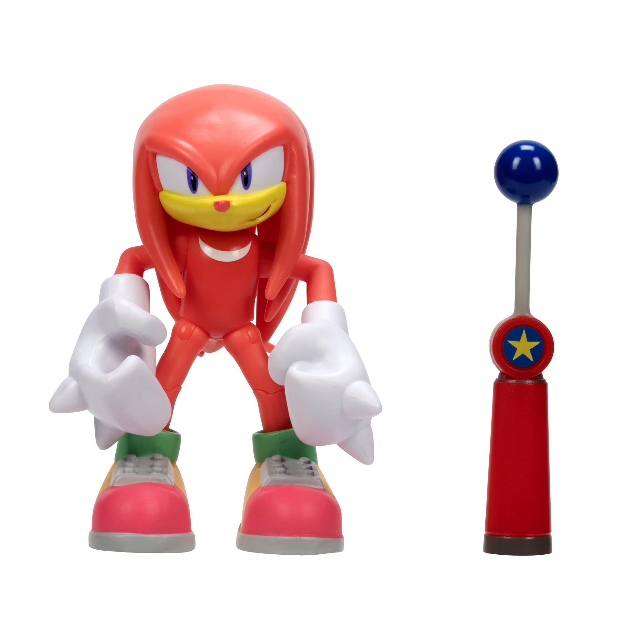 Sonic The Hedgehog 4-Inch Action Figure Modern Knuckles with Blue Checkpoint Collectible Toy