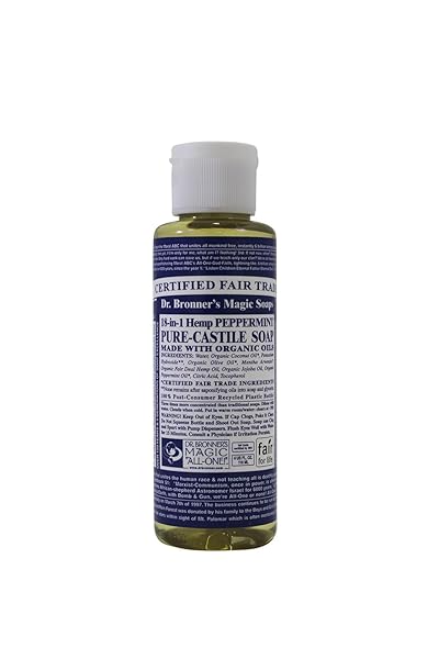 DR BRONNERS MAGIC SOAP ALL ONE CSPE04 4 OZ PEPPERMINT 18 IN 1 DR. BRONNER’S LIQUID SOAP