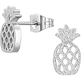 Stainless Steel Pineapple Stud Earrings, Sold as a Pair