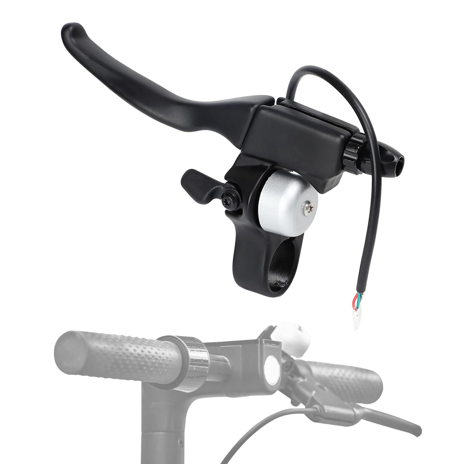 HERCHR Electric Bike Brake Levers Electric Scooter Handbrake Brake Level Aluminum Alloy Bicycle Brake Handle Replacement with Bell Scooter Handbrake with Bell for Electric Bike