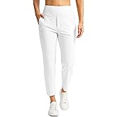 Women's Golf Pants with 3 Pockets 7/8 High Waisted Stretch Ankle Pants for Women Casual Travel Athletic Work (White_XL)