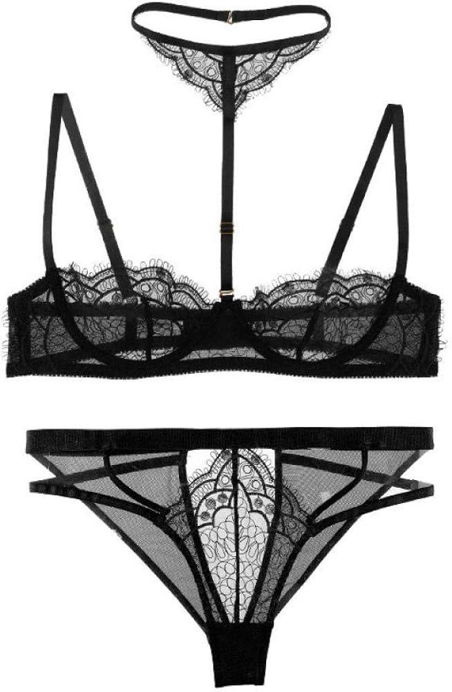 Produktbild von Damen Dessous Set Gestreift – BH Mit Push-Up & Tailliertem Schlüpfer – In Verschiedenen Größen