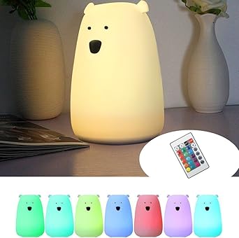 Elfeland Veilleuse Bebe Lumiere Led 7 Couleurs Veilleuse Enfant Portable En Silicone Pingouin Lampe De Chevet 3 Modes D Eclairage Usb Rechargeable Controle Tactile Avec 10mah Batterie