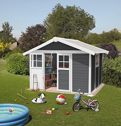 Ondis24 Gartenhaus Deco H 7,5 dunkelgrau weiß – Bild 3