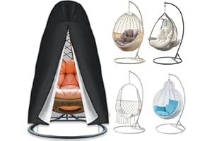 WEIMELL Patio Egg Chair Cover, 420D Patio Hanging Swing Chair Cover, Heavy Duty Weather Resisatnt Outdoor Chair Cover, Waterproof Outdoor Swing Cover for Furniture 75"x45"