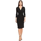 Maggy London Womens Notched V-Neck Sophisticated Sheath Dress Event Office Workwear Guest of