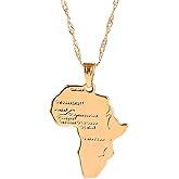 Chuangbang Jewelry 18k Gold Plated Filled Women Africa Map Pendant Necklace