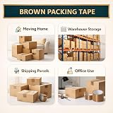 1ABOVE 6 Rolls Brown Packing Tape 48mm x 66m Heavy Duty 54 Micron Box Tape view 5
