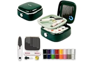 Sewing Kit Magnetic, Needle and Thread Kit with Sewing Supplies Travel Small Sewing Kit Portable for Adults Beginners (Green)