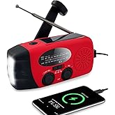 Emergency Weather Radio AM/FM/NOAA with 2000mAh, Portable Hand Crank Radio with Phone Charger, USB Charged, 3 LED Flashlight,