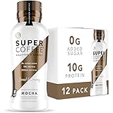 KITU SUPER COFFEE, Keto Protein Coffee (0g Added Sugar, 10g Protein, 70 Calories) [Mocha] 12 Fl Oz, 12 Pack | Iced Smart Coff