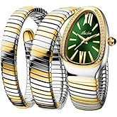 DAXIAOYU Fashion Women's Quartz Watch Serpentine Inlaid Diamond Golden Ladies Watches Light Luxury Bracelet Clock