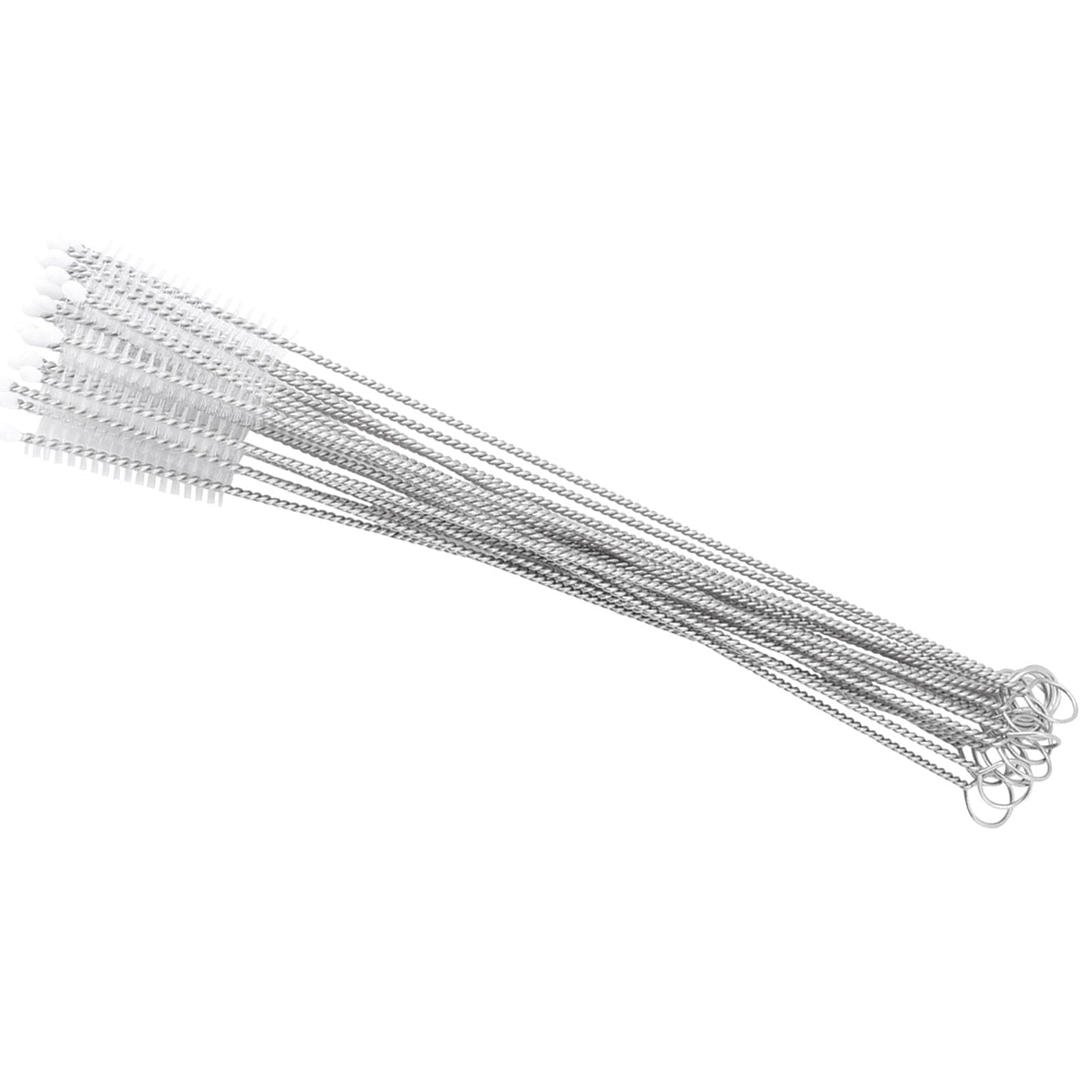Zerodis 20pcs Drinking Straws Cleaning Brush Baby Bottle Brush Cleaner with Stainless Steel Handle Infant Milk Feeding Bottle Cup Straw Wash Brush