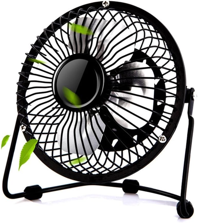 Desktop USB Fan Personal Table Fan Mini Cooling Fan Powerful Airflow - Small Table Fan for Laptop Quiet and Portable for Office Room Travel (Black 4-inch)