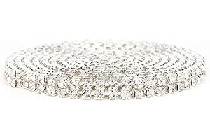 Crystal Rhinestone Trim Chain Ribbon, Double Row, 3mm Width, 1m Length, for DIY Craft Projects, Wedding Party Decoration, Clo