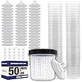LAUCO Disposable Paint Spray Gun Cups Liners and Lid System 50 Cup Liners, 50 Lids, 1 Hard Cup w/Retainer Ring and 20 Plugs - Compatible w/Original 1.0 System (not 2.0) (600ml | 20oz | 190 Micron)