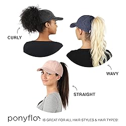 Ponyflo Women's Baseball Cap - Curly Hair Ponytail