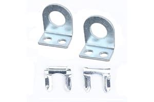 AC PERFORMANCE Mounting Tab for 3/16" Brake Line with Brake Line Retaining Clips, Dual Bolt On Holes, Zinc Steel, Pack of 2