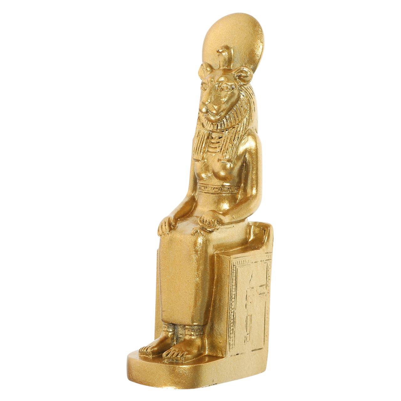 Happyyami Sphinx Figurines Resin Egyptian God Statue Ancient Egyptian Sphinx Collectible Figurines Mythology Pharaoh Decoration Desktop Table Feng Shui Ornaments (golden)