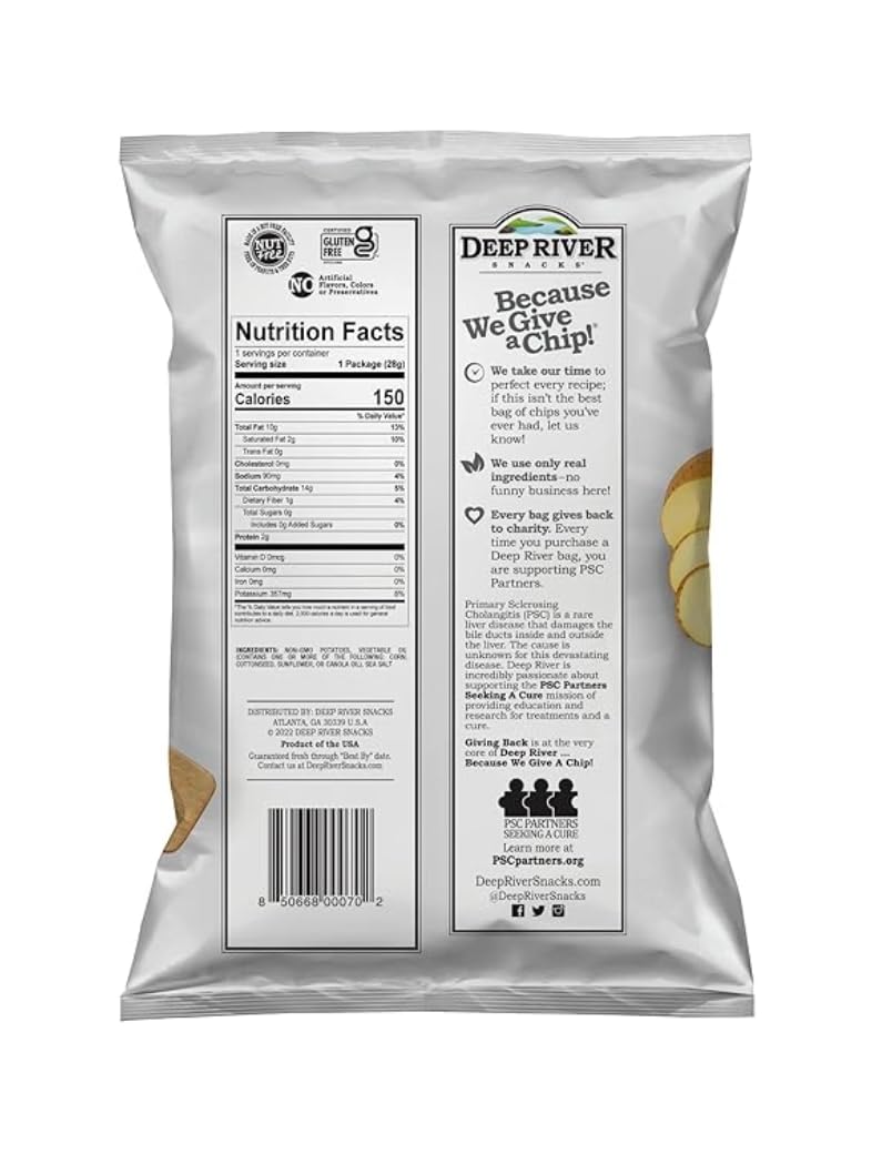 Deep River Snacks Original Sea Salt Kettle Cooked Potato Chips, 1Ounce