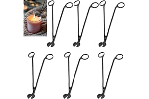 Biugaaufai 6-Piece Black Candle Wick Trimmer, Polished Wick Cutter Scissor, Premium 430 Stainless Steel Candle Wick Cutter, Wick Clippers Scissor for Elegant Candle Care