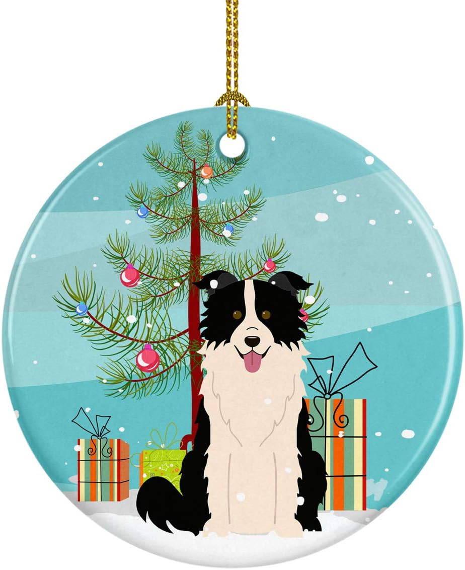 merry christmas border collie