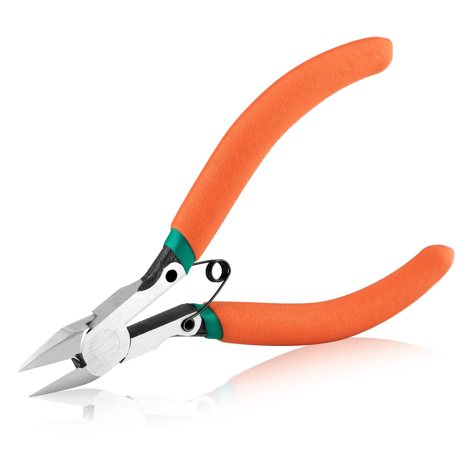 SPEEDWOX Wire Flush Cutters Electronic Model Sprue Wire Clippers Spring Loaded Ultra Sharp and Precision Side Cutting Pliers for Jewelry Making Crafting Floral Electrical Clean Cut Needs