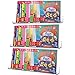 Sooyee 3 Pcs Acrylic Book Display & Storage 15 Inch Bookshelves 5MM Thickness, Kid's Room Decor Book