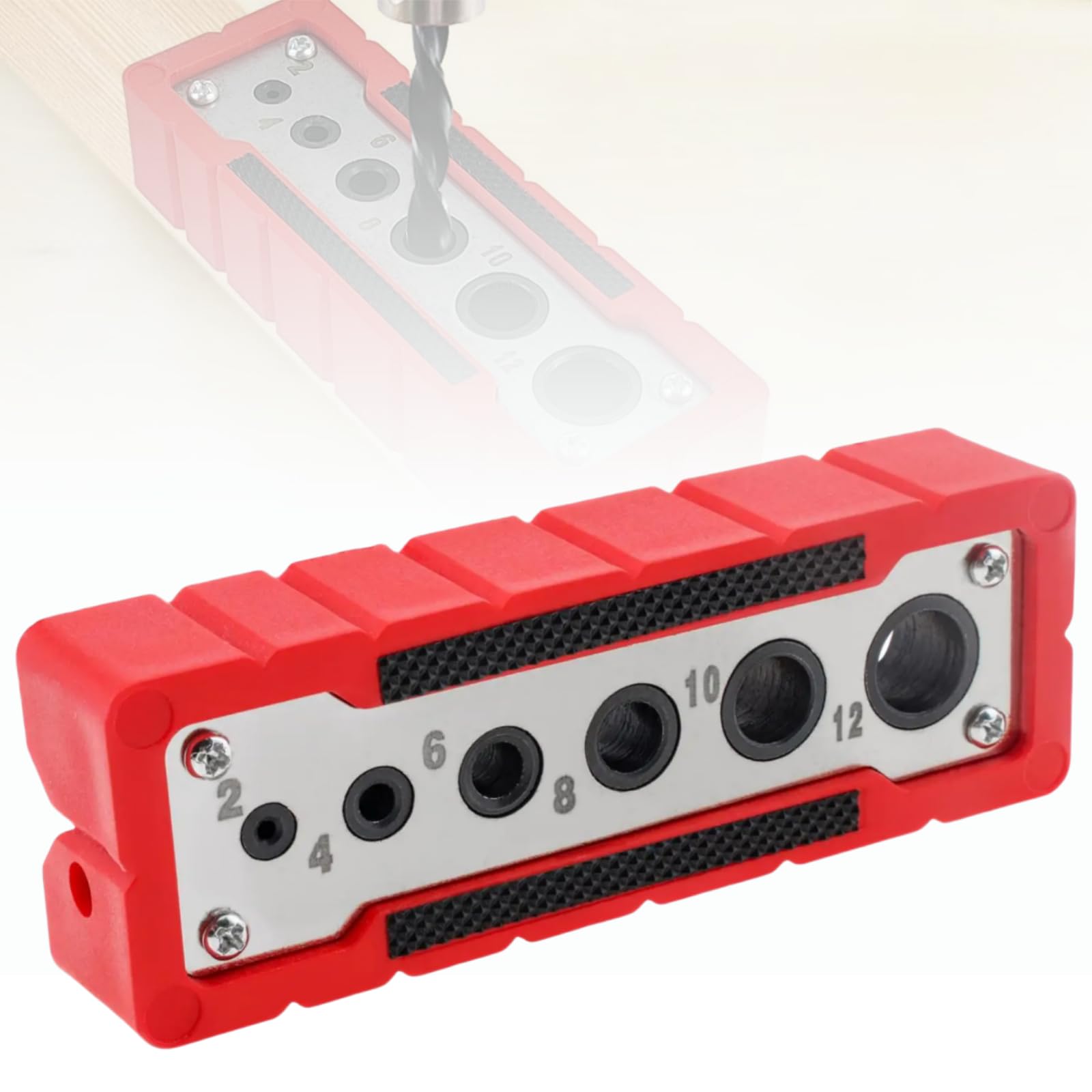 Drill Guide for Carpentry Pocket Hole Drill Bit Guide Wood Working Tools Angle Drill Guide for Drilling and Grinding Wood and Plastics（2/4/6/8/10/12mm）