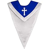 IvyRobes Unisex Reversible V Shape Choir Stole with Border and Cross