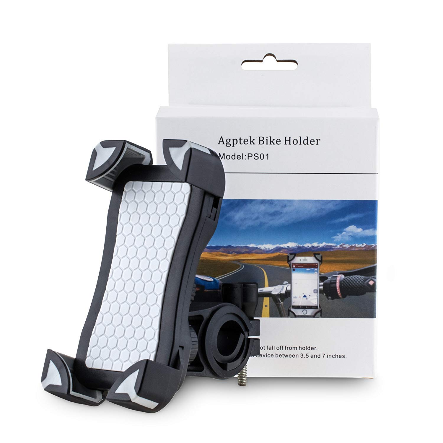 AGPTEK Bike Phone Mount Bicycle Holder, 360 Degrees Rotatable, Adjustable Eagle Claw Design, Universal Cradle Clamp for iPhone 7 8 X, iPhone 7 8 XS Plus, Samsung S7 8 Note 5, GPS etc