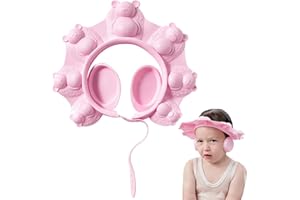 Zlongron Baby Shower Cap, soft and adjustable Baby Hair Washing Shield, protects eyes and ears when washing hair, suitable for babies, toddlers, and children. Baby Shower Cap Shield (Pink-B)