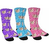 Artsadd Custom name text&photo socks Your Text on Solid Color Black Personalized Funny Crew Sock Gifts