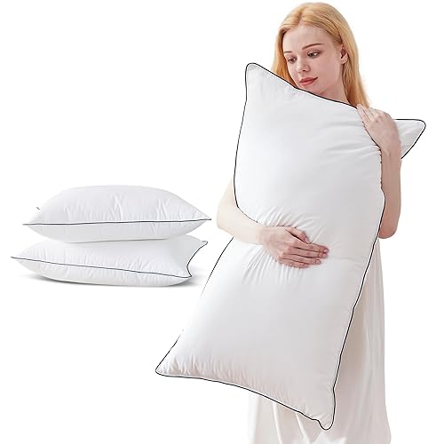 Cosybay Goose Feather and Down Pillow Set of 2, Premium Medium