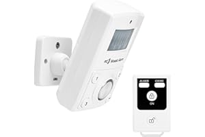 MOSAIC ALARM 135dB Remote Motion Sensor Alarm Loud Sound for Garage, Shed. Portable Battery Operated Keypad Alert for Travel, Camp. Freestanding Indoor Home Intruder Burglar Security Siren. Cordless or USB Power