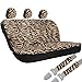 OxGord 21pc Set of Zebra Print Car Seat Covers w/Deluxe Velour Animal Carpet Floor Mats, Steering Wheel Cover & Shoulder Pads - Airbag Compatible - Front Low Back Buckets - 50/50 or 60/40 Rear Split Bench - Universal Fit for Cars, Truck, SUV, or Van, Brown, Beige, Tan