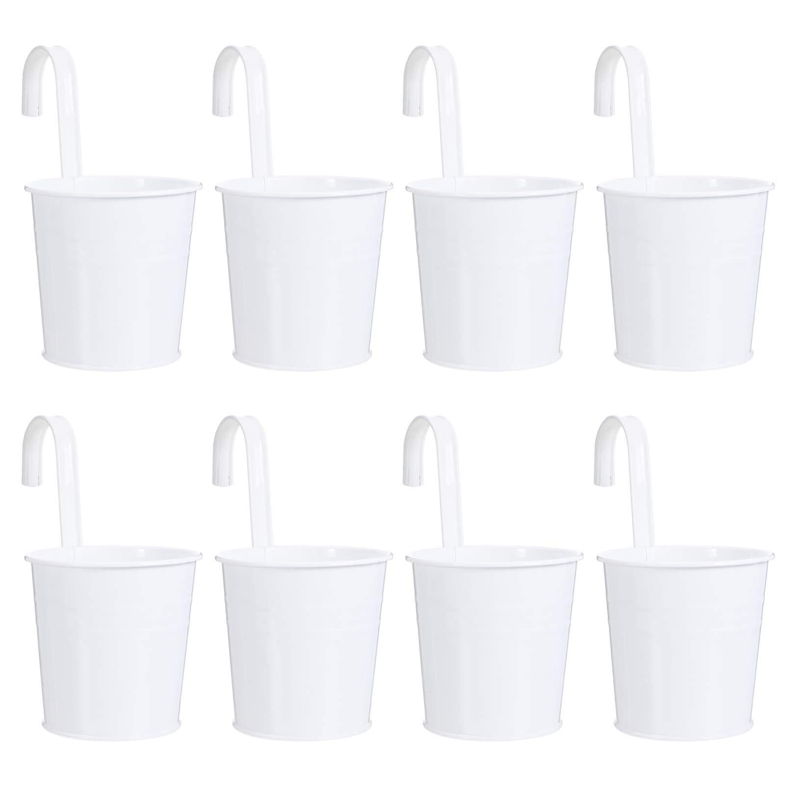 8Pcs Decoration Hanging Flower Pots Bucket with Detachable Hook